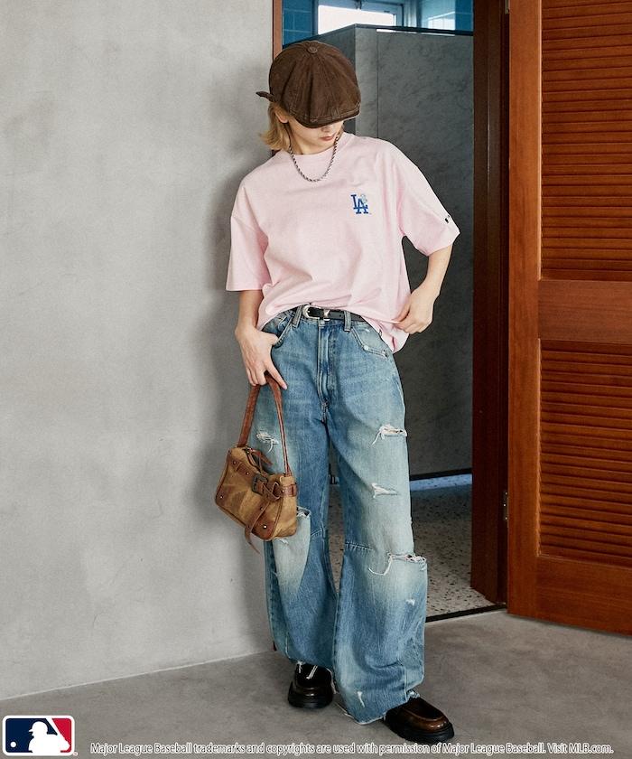 MLB 聯名款 小花刺繡 點綴設計 T恤