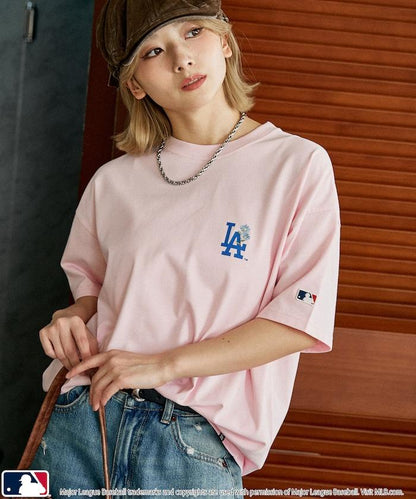 MLB 聯名款 小花刺繡 點綴設計 T恤