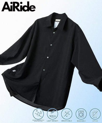AiRide/エアライド 寬鬆版 常規領 可收納 吸水速幹 防紫外線 長袖襯衫