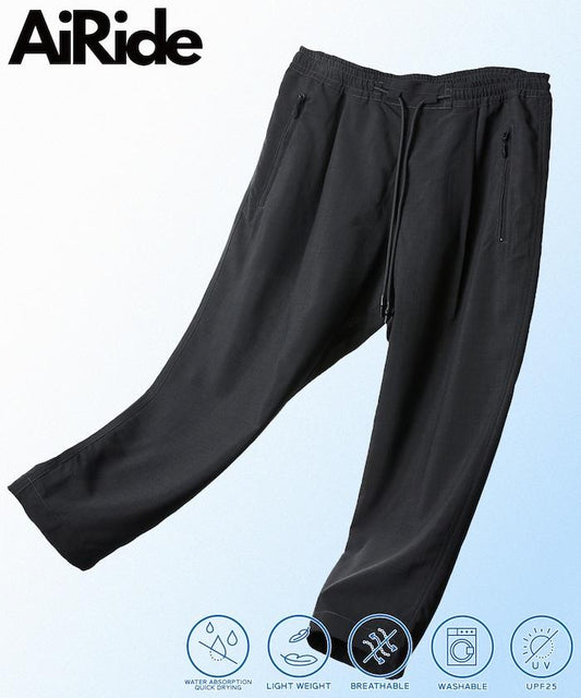 AiRide/エアライド 半闊腿版型 九分設計 可收納 吸水速幹 UV防護 休閒褲