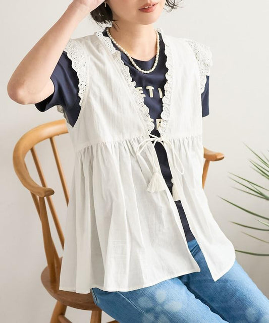 印度 荷葉邊蝴蝶結 馬甲