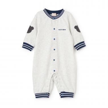 拼色線條羅紋 連體衣