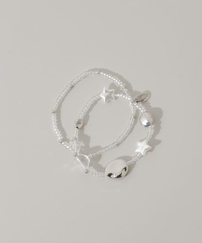 透明珠飾拼接 兩件套 手鍊