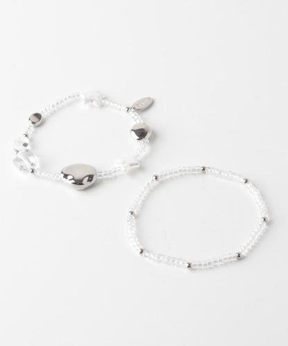 透明珠飾拼接 兩件套 手鍊