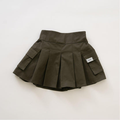 百褶工裝裙褲