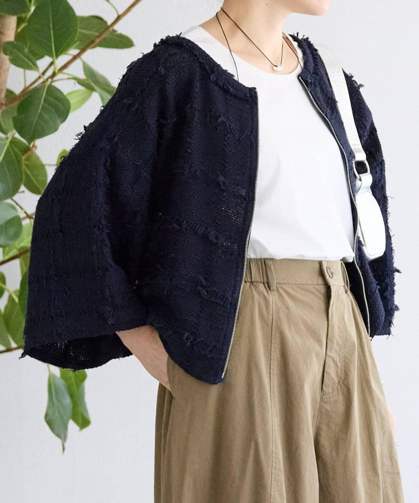 格紋流蘇套頭上衣