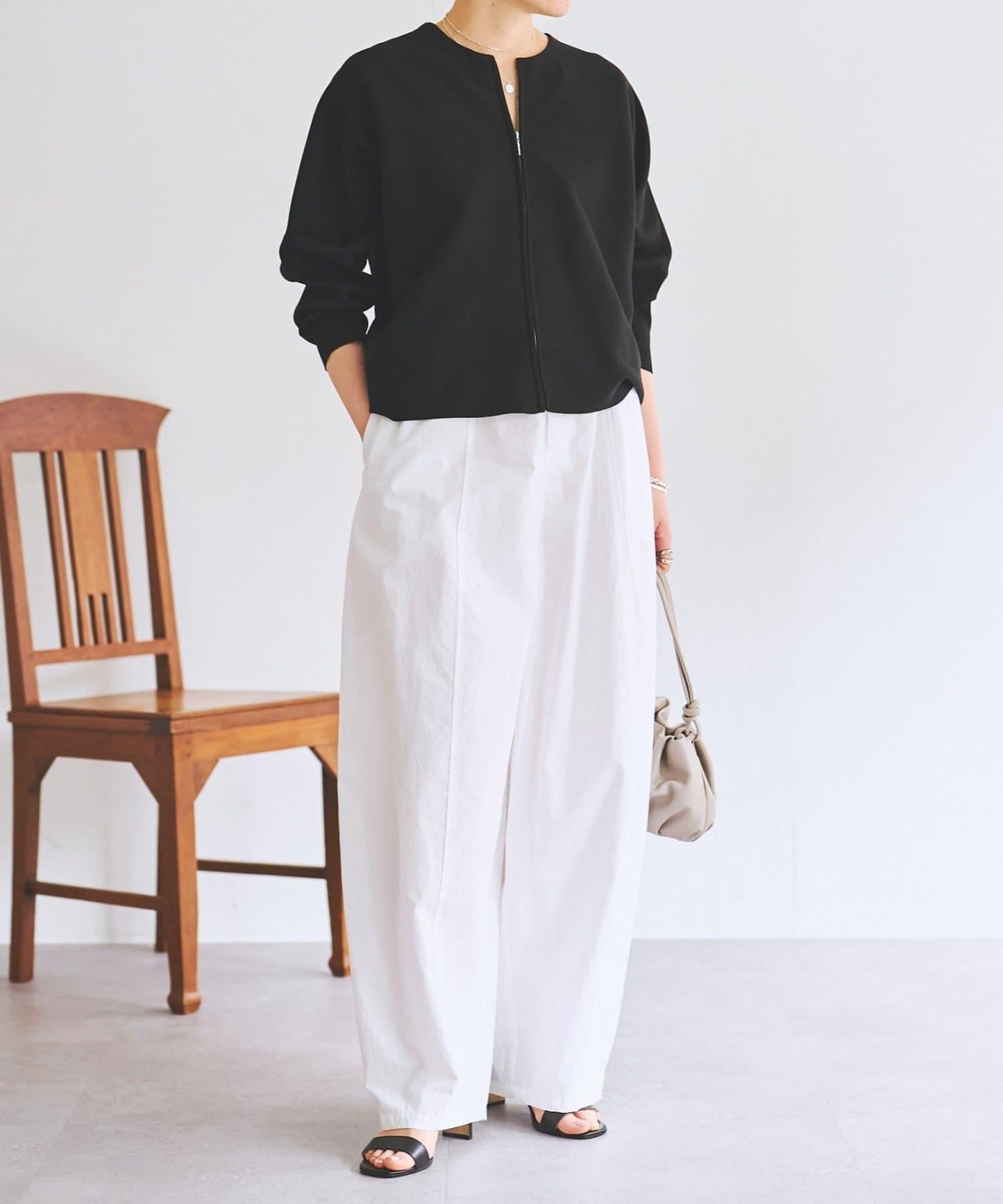 棉質彎刀版型褲子