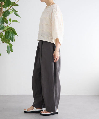 棉質彎刀版型褲子