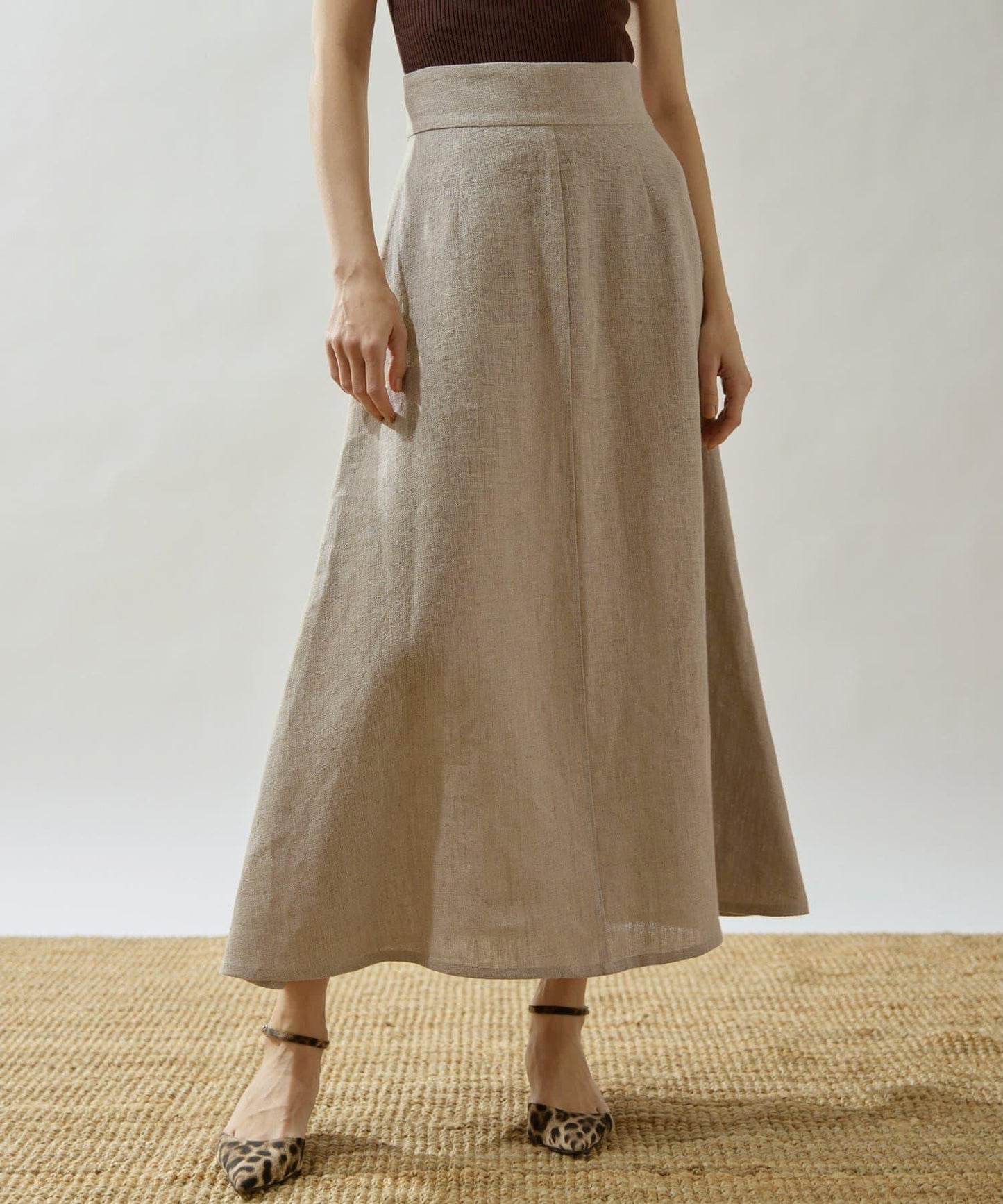 Drawing Numbers 重磅亞麻傘擺半身裙