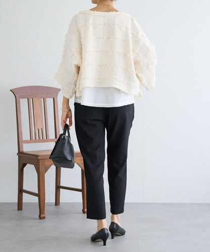 格紋流蘇套頭上衣