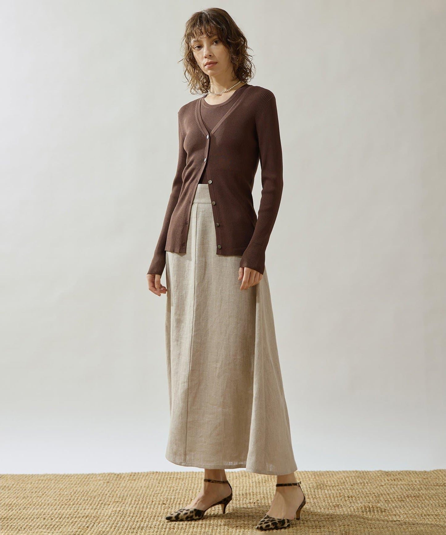 Drawing Numbers 重磅亞麻傘擺半身裙