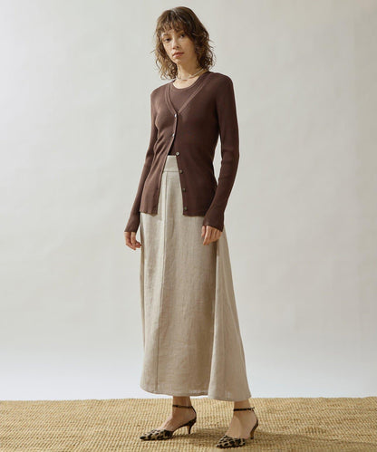 Drawing Numbers 重磅亞麻傘擺半身裙