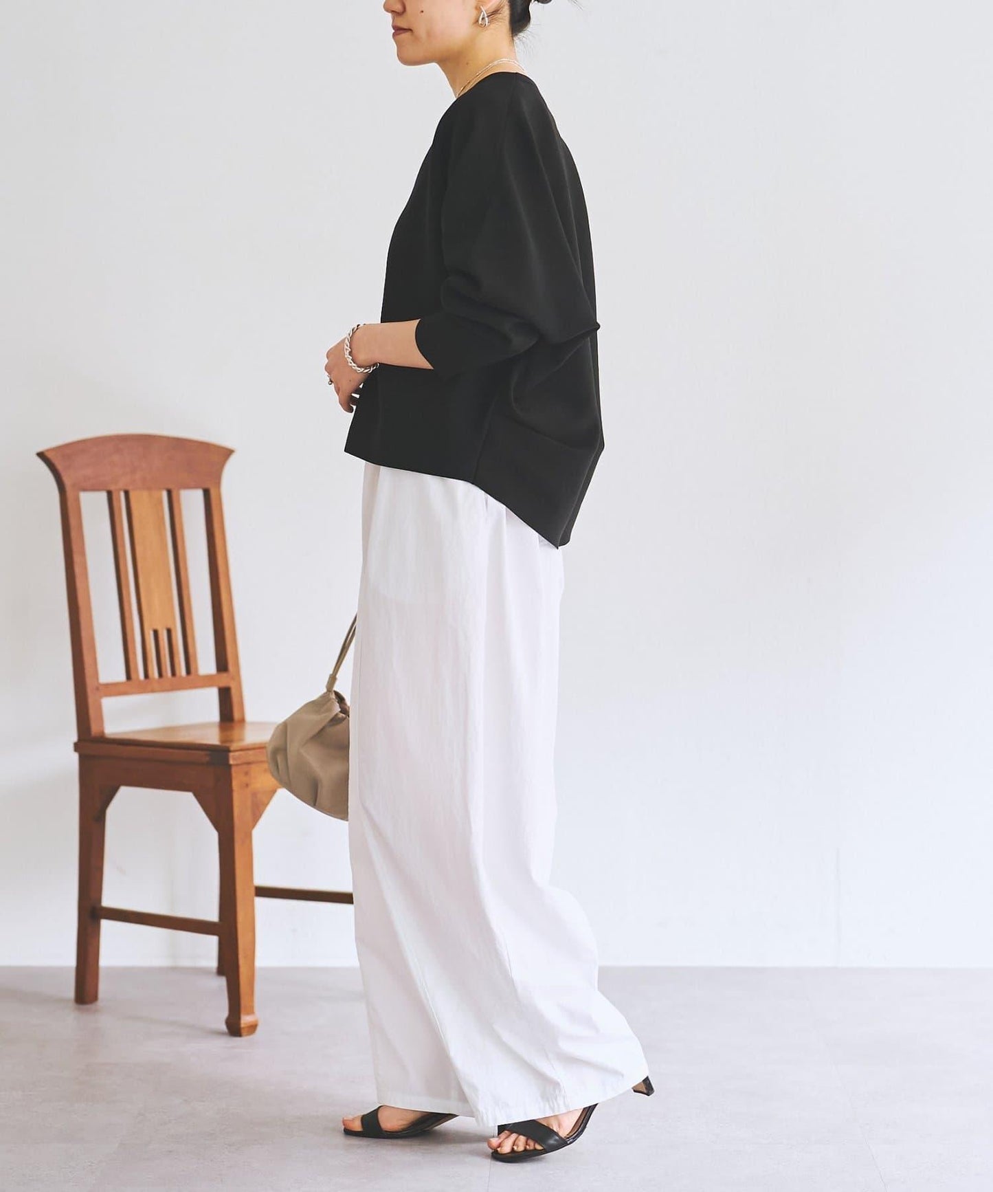 棉質彎刀版型褲子