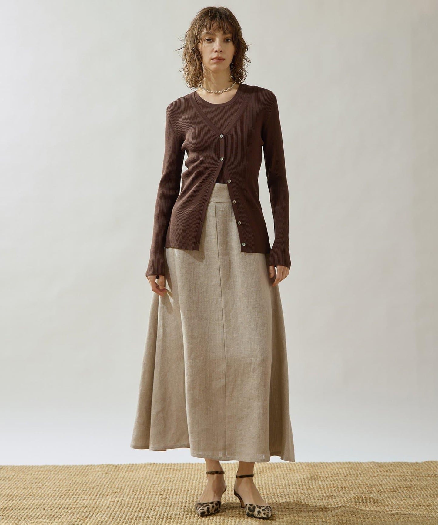 Drawing Numbers 重磅亞麻傘擺半身裙