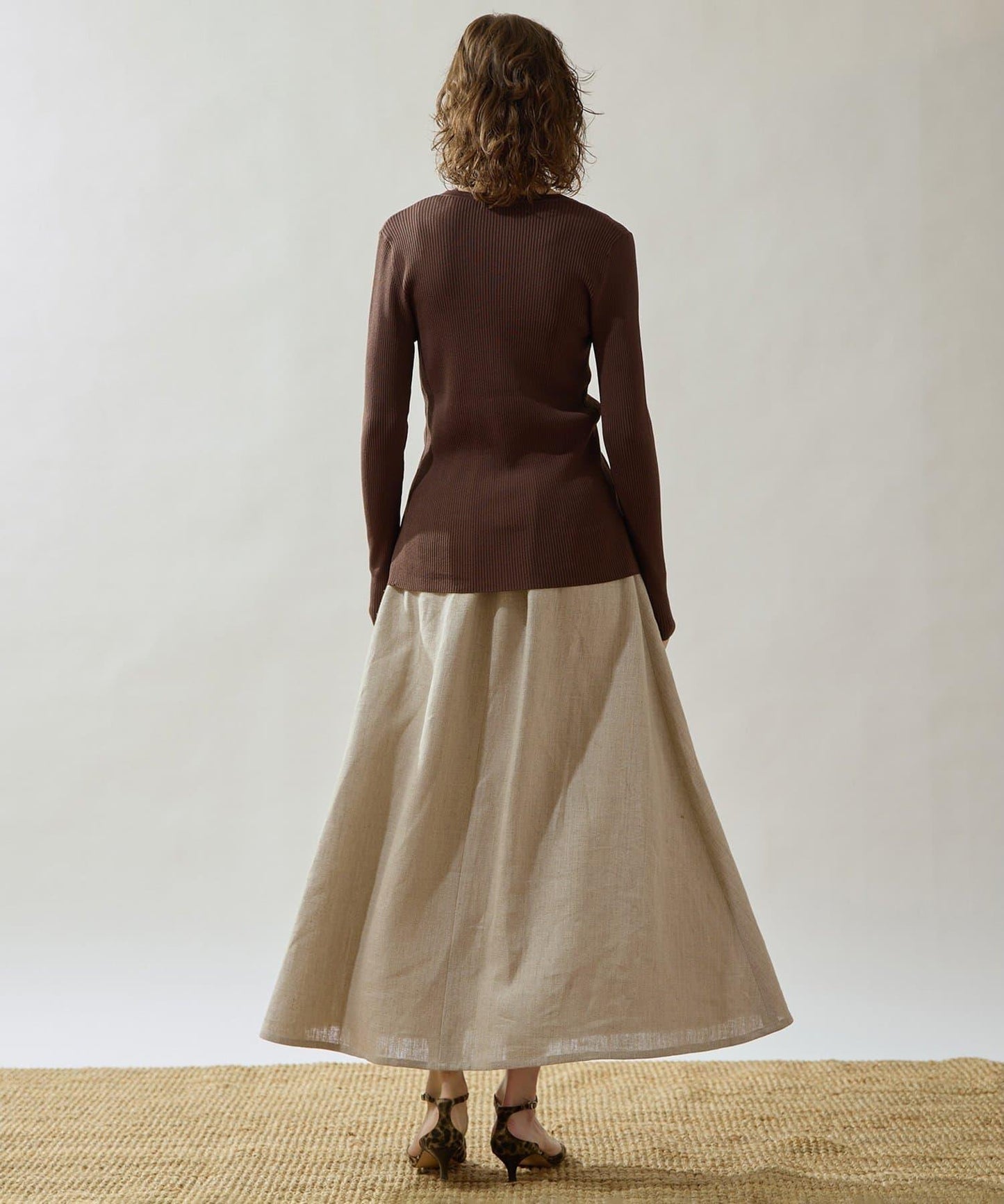 Drawing Numbers 重磅亞麻傘擺半身裙