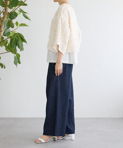 格紋流蘇套頭上衣