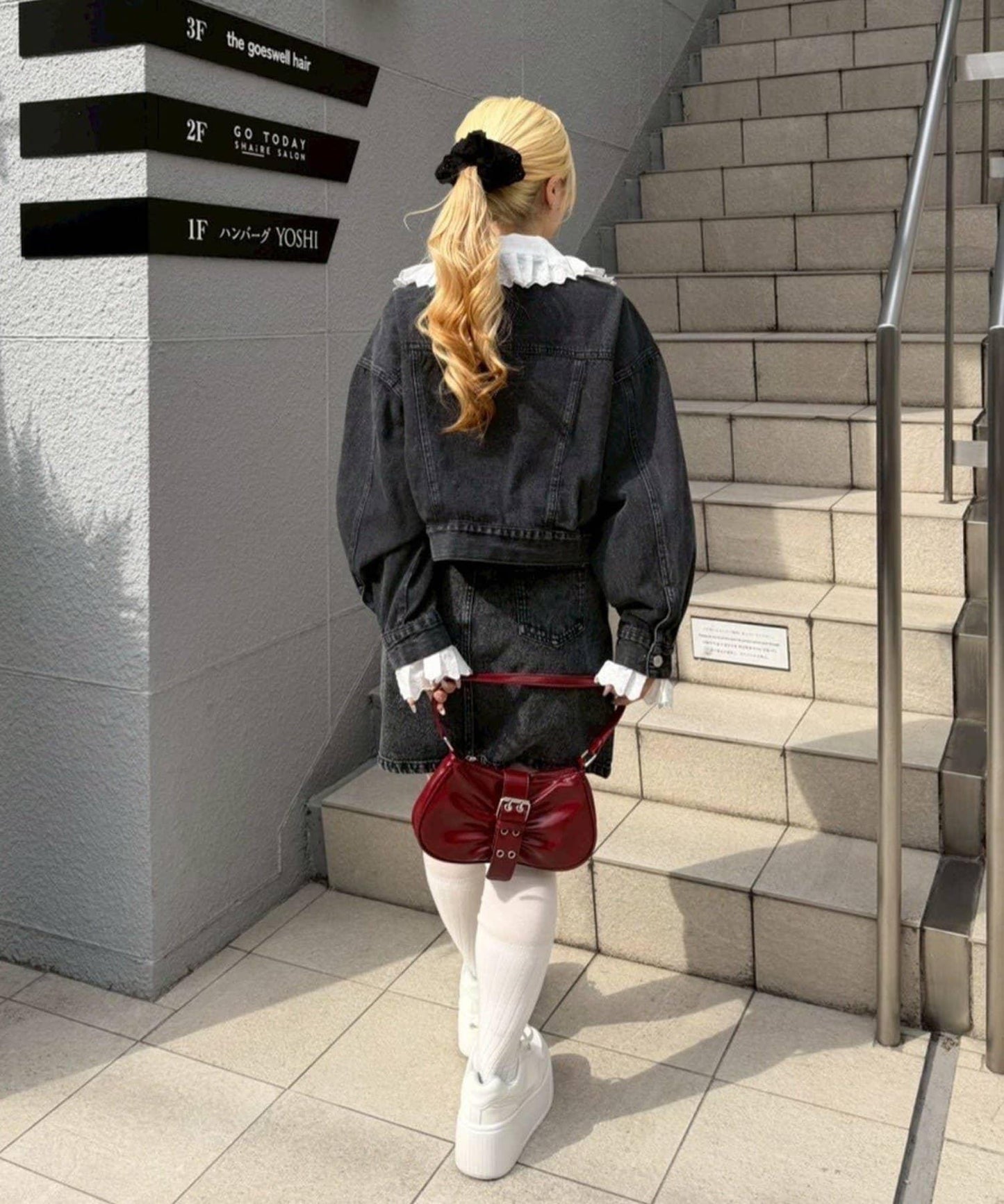 蕾絲可拆卸 前口袋蕾絲 A字半身裙