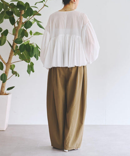 棉質彎刀版型褲子