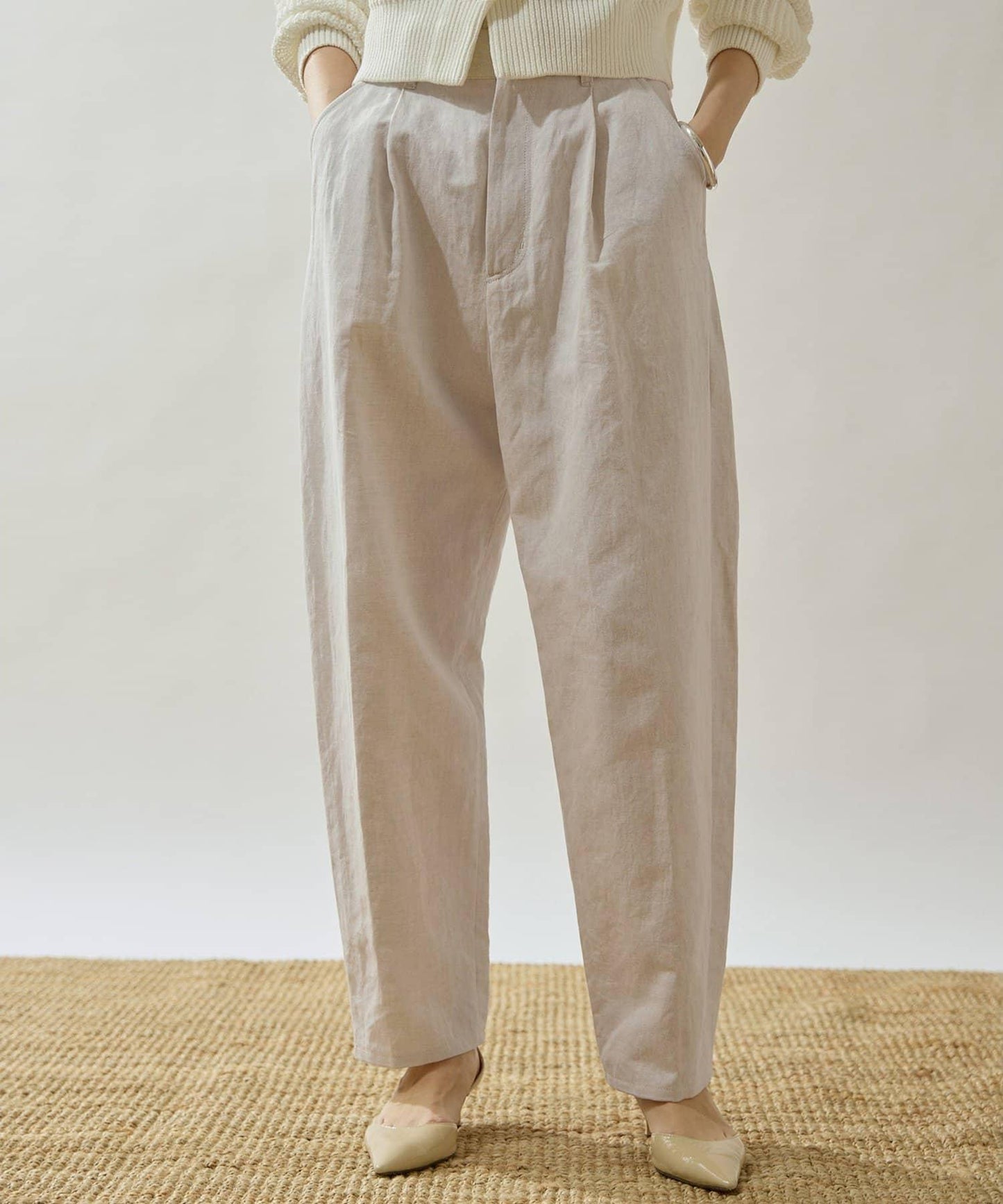 Drawing Numbers 棉麻牛仔工裝褲