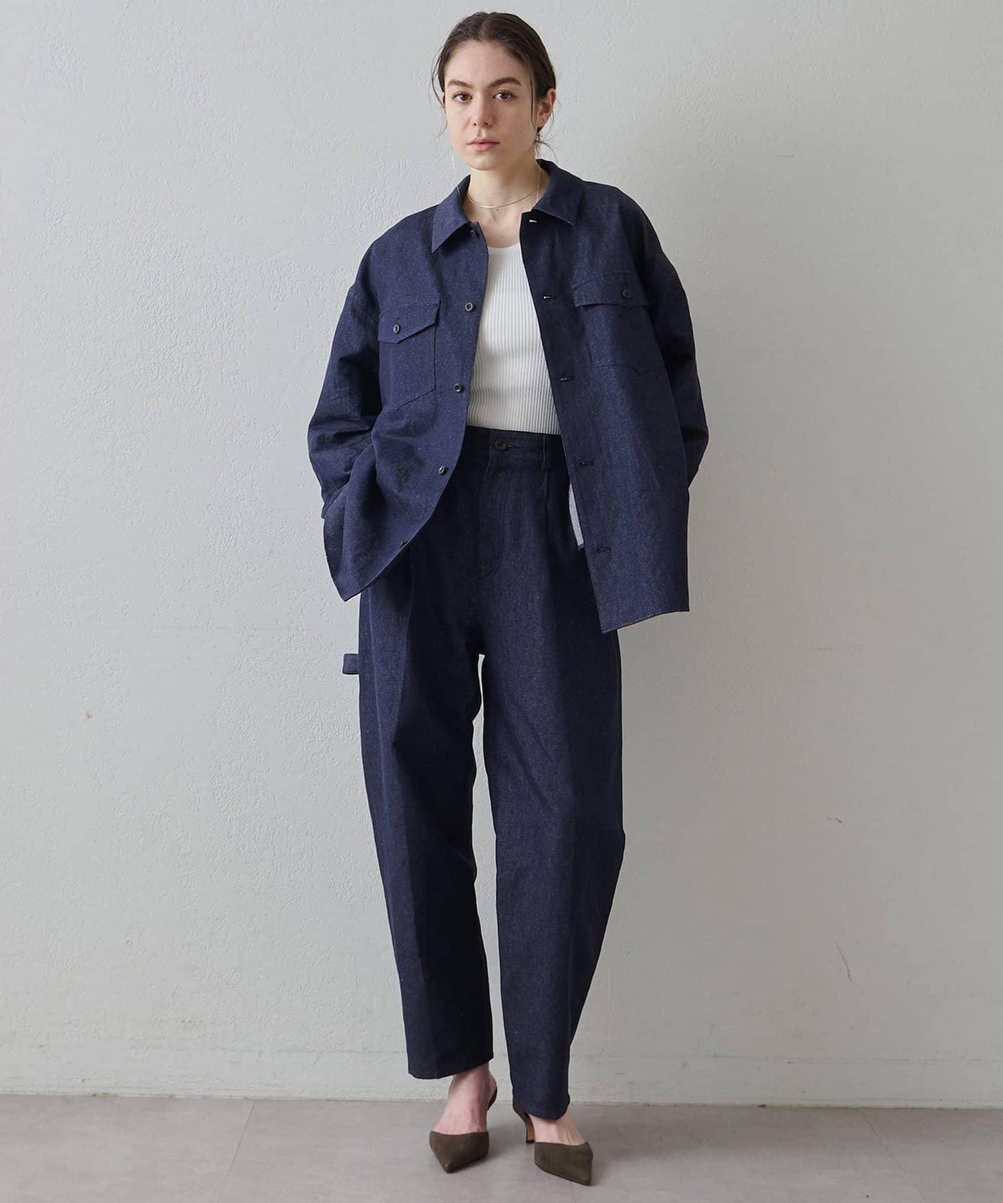 Drawing Numbers 棉麻牛仔工裝褲