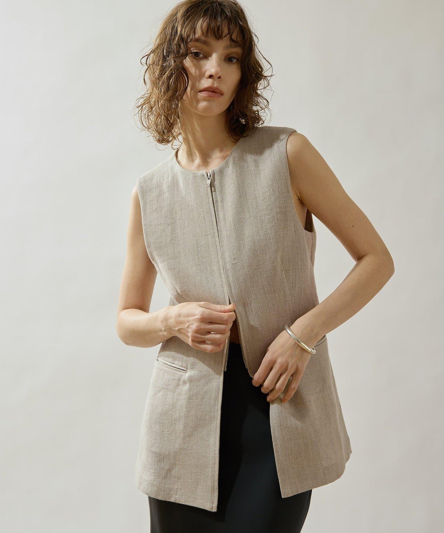 Drawing Numbers 重磅亞麻圓領馬甲