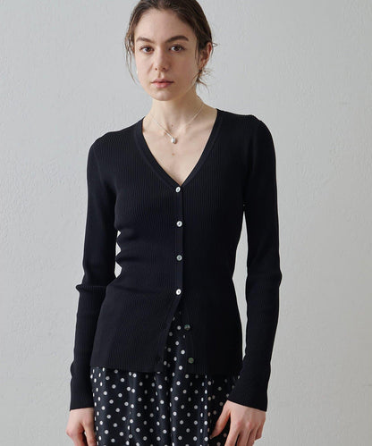 Drawing Numbers 羅紋V領針織開衫