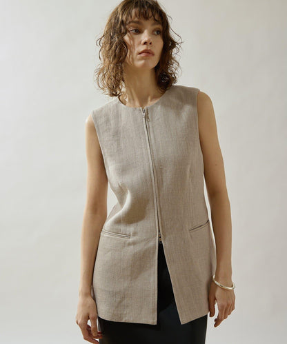 Drawing Numbers 重磅亞麻圓領馬甲