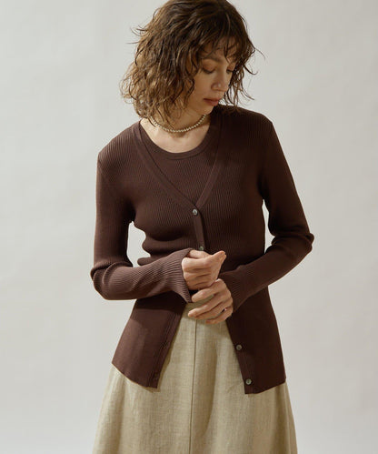 Drawing Numbers 羅紋V領針織開衫