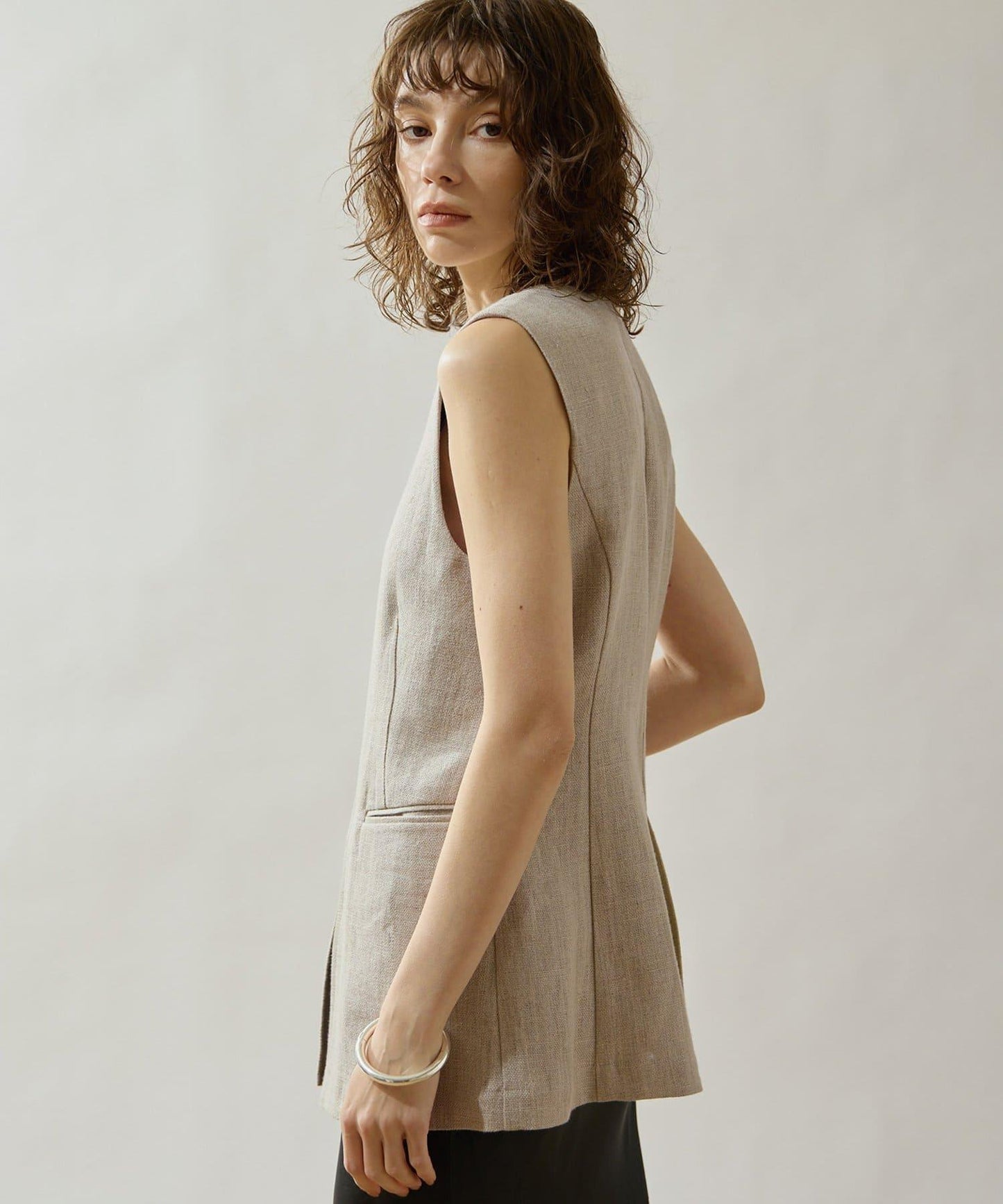 Drawing Numbers 重磅亞麻圓領馬甲