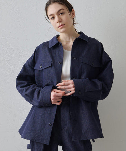 Drawing Numbers 棉麻牛仔面料襯衫