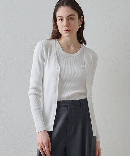 Drawing Numbers 羅紋V領針織開衫