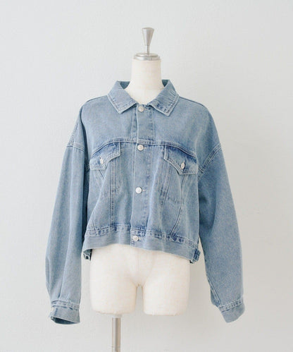 蕾絲可拆卸 大翻領 牛仔外套 【RMAF】 (Note: 英文/字母 RMAF 原樣保留)