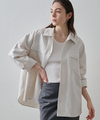 Drawing Numbers 棉麻牛仔面料襯衫