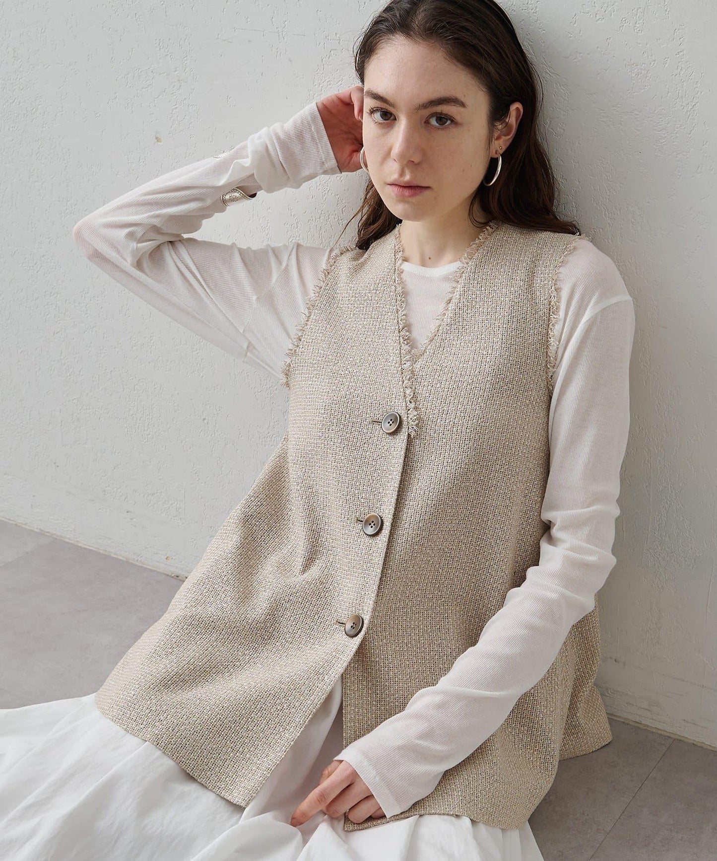 Drawing Numbers 飛白紋荷葉擺馬甲