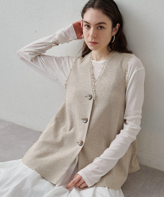 Drawing Numbers 飛白紋荷葉擺馬甲