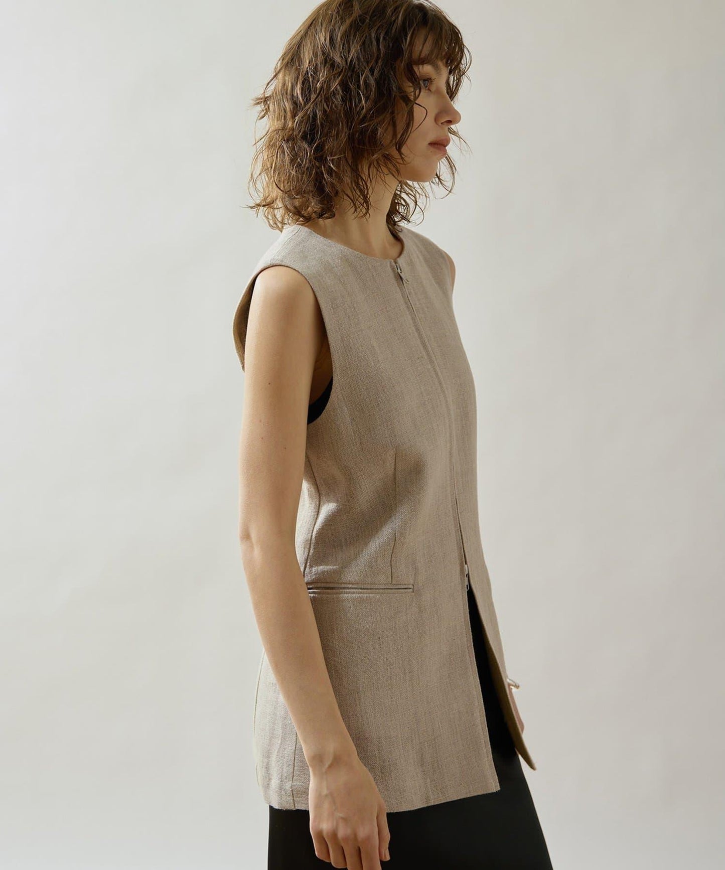 Drawing Numbers 重磅亞麻圓領馬甲