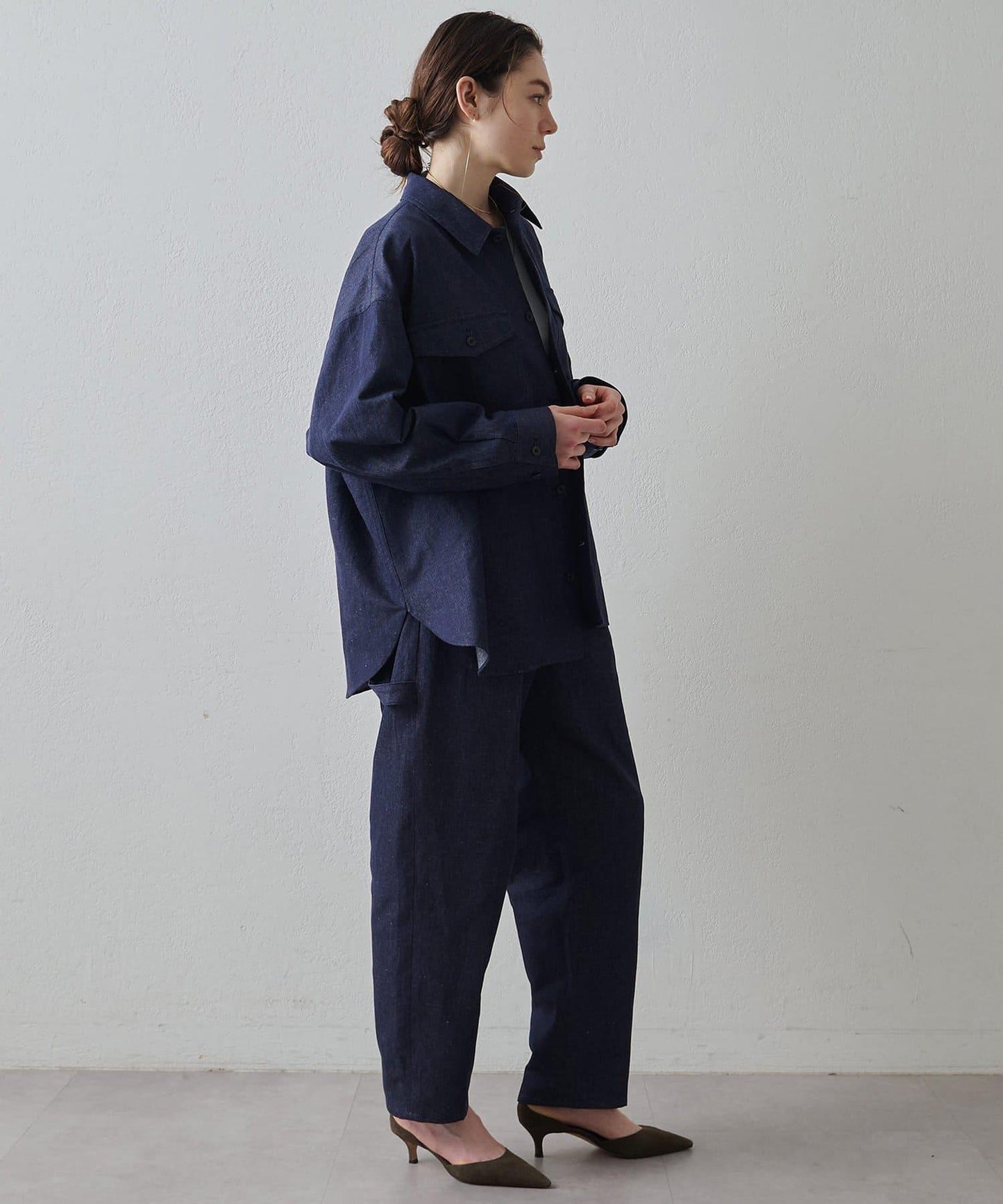 Drawing Numbers 棉麻牛仔工裝褲