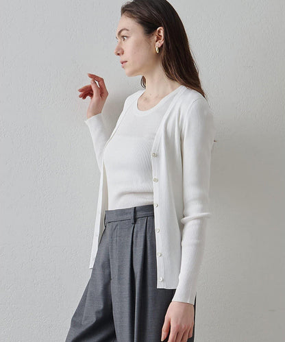 Drawing Numbers 羅紋V領針織開衫