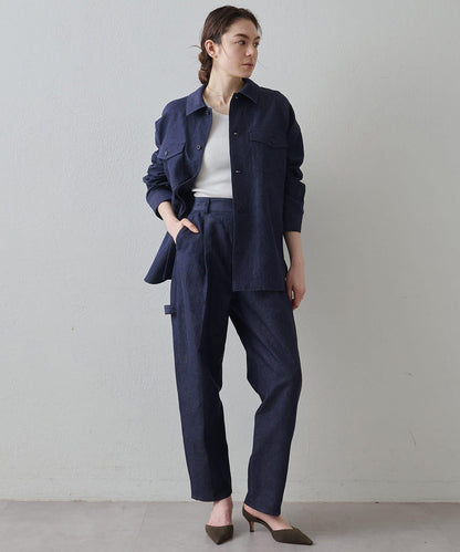 Drawing Numbers 棉麻牛仔工裝褲