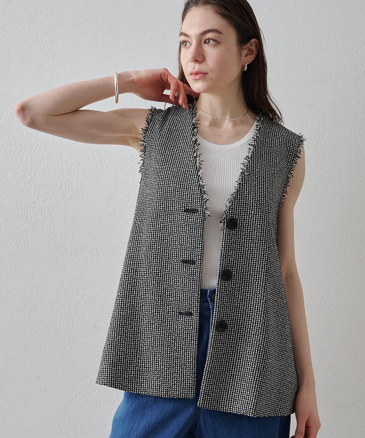 Drawing Numbers 飛白紋荷葉擺馬甲