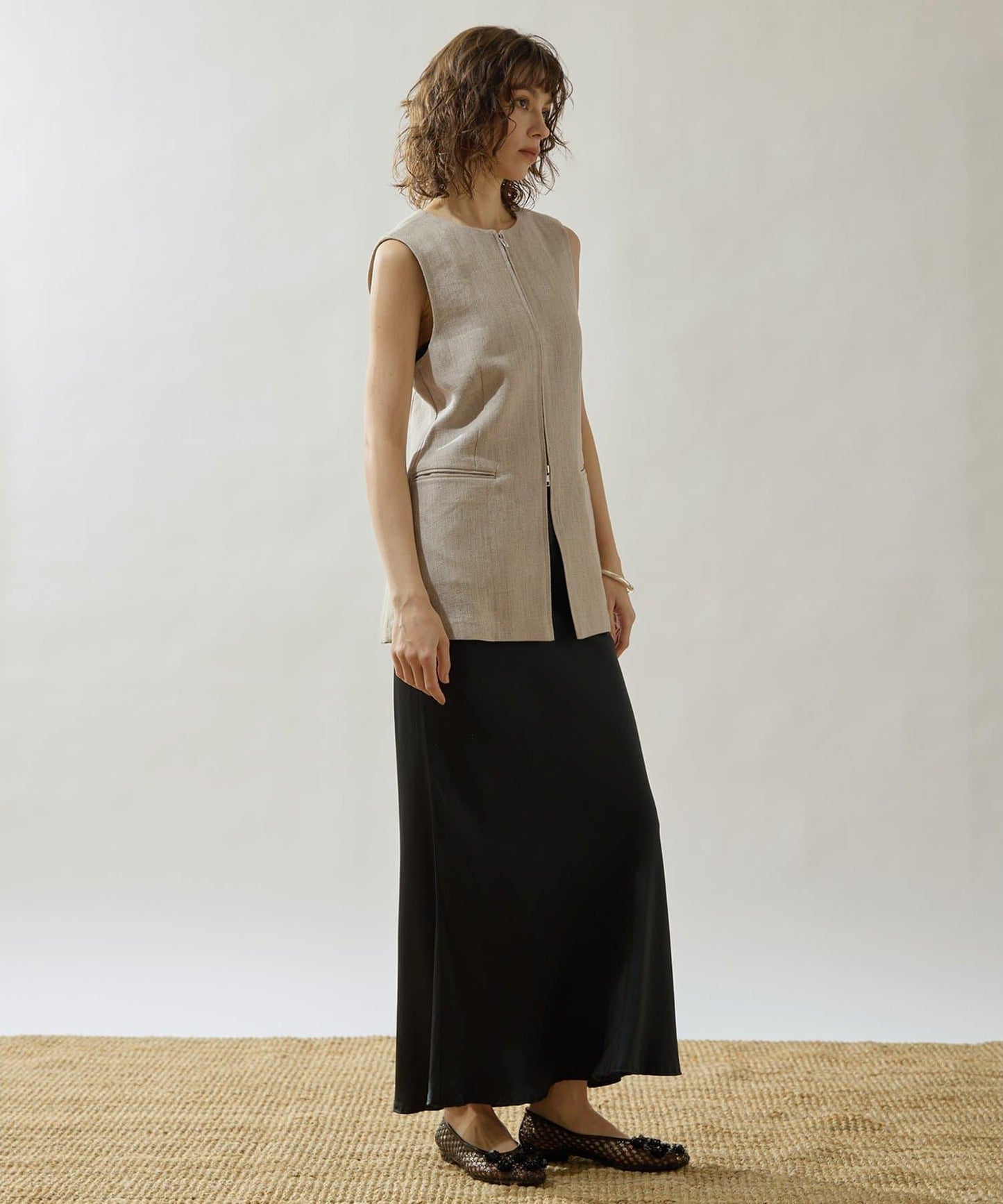 Drawing Numbers 重磅亞麻圓領馬甲