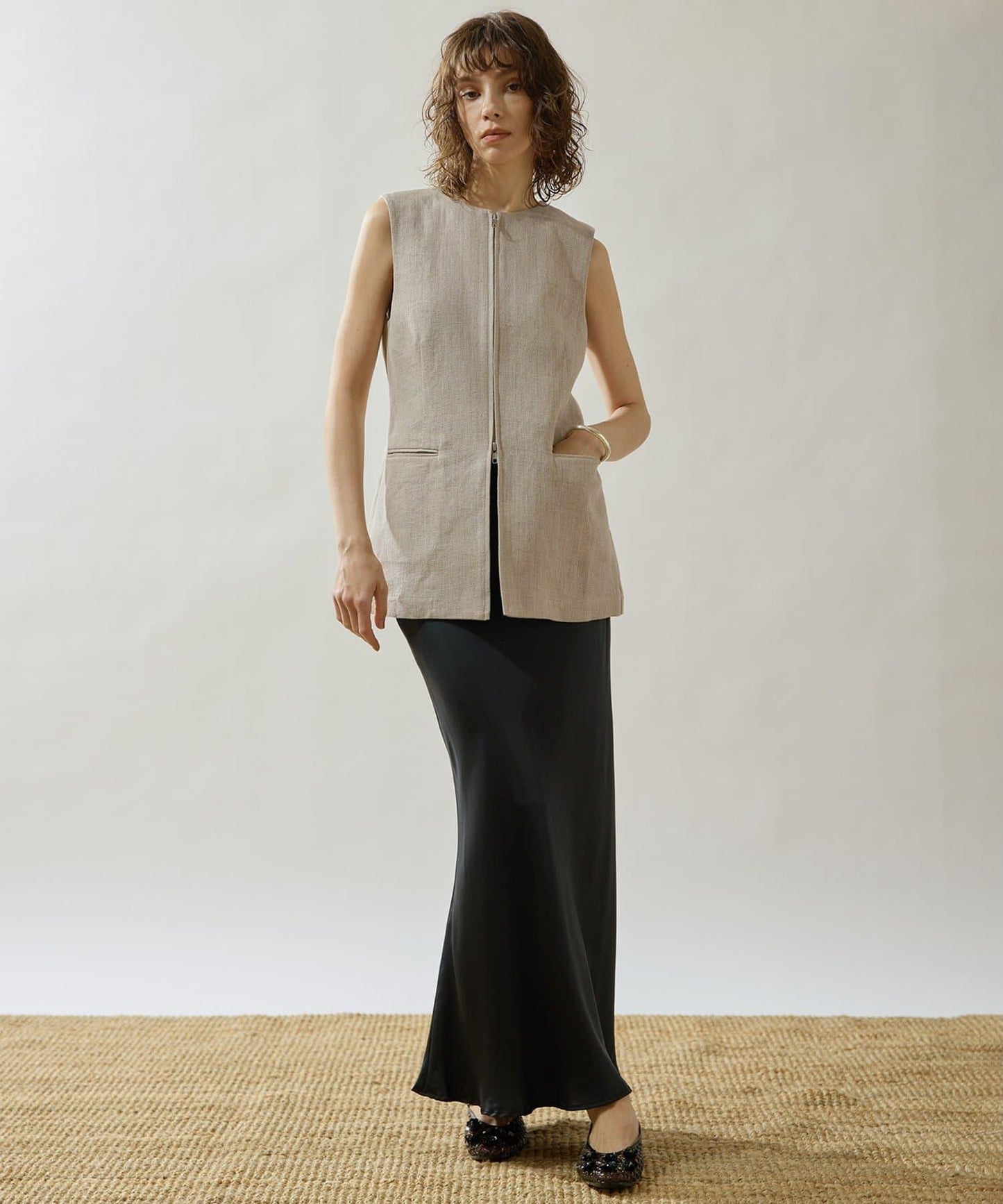 Drawing Numbers 重磅亞麻圓領馬甲