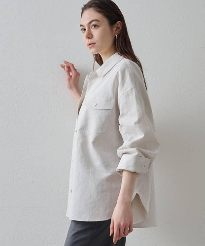 Drawing Numbers 棉麻牛仔面料襯衫