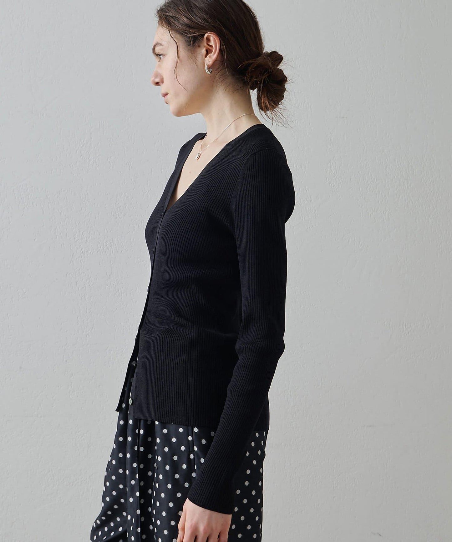 Drawing Numbers 羅紋V領針織開衫