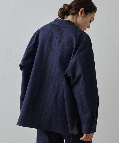 Drawing Numbers 棉麻牛仔面料襯衫