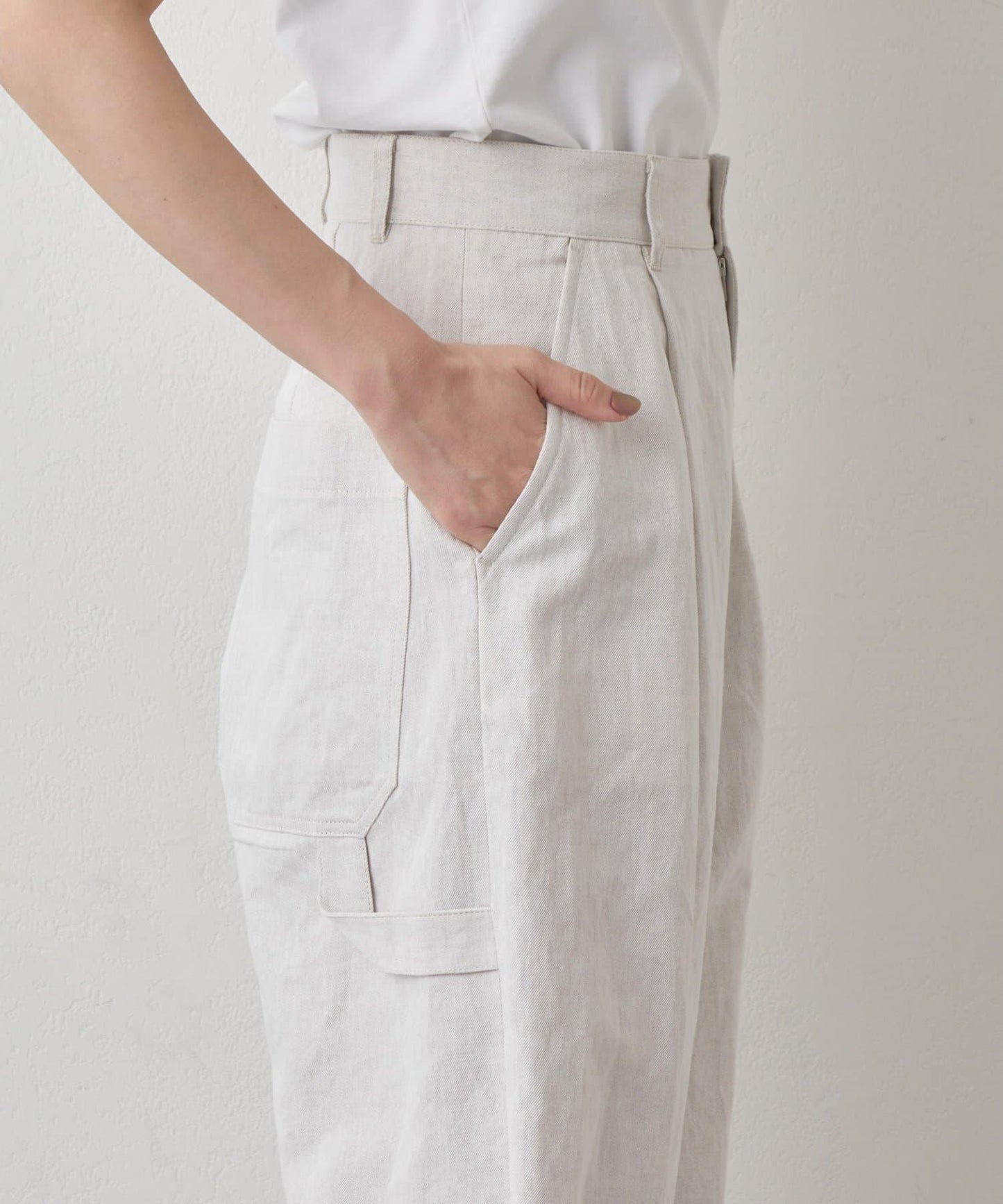 Drawing Numbers 棉麻牛仔工裝褲