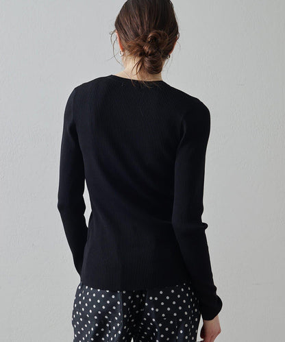 Drawing Numbers 羅紋V領針織開衫