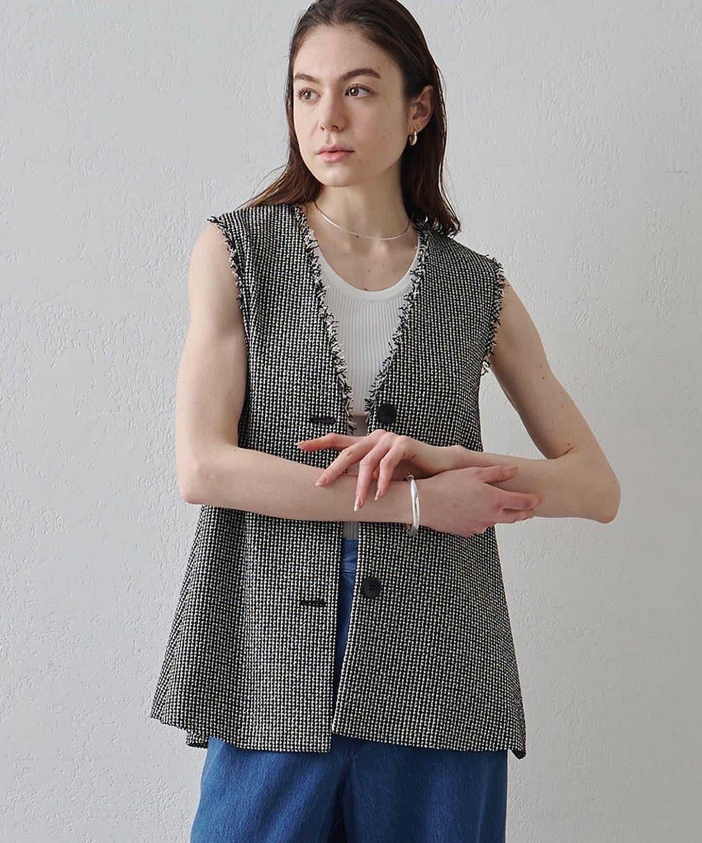 Drawing Numbers 飛白紋荷葉擺馬甲