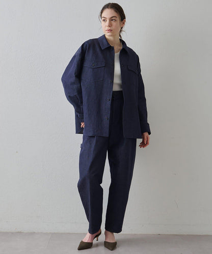 Drawing Numbers 棉麻牛仔面料襯衫