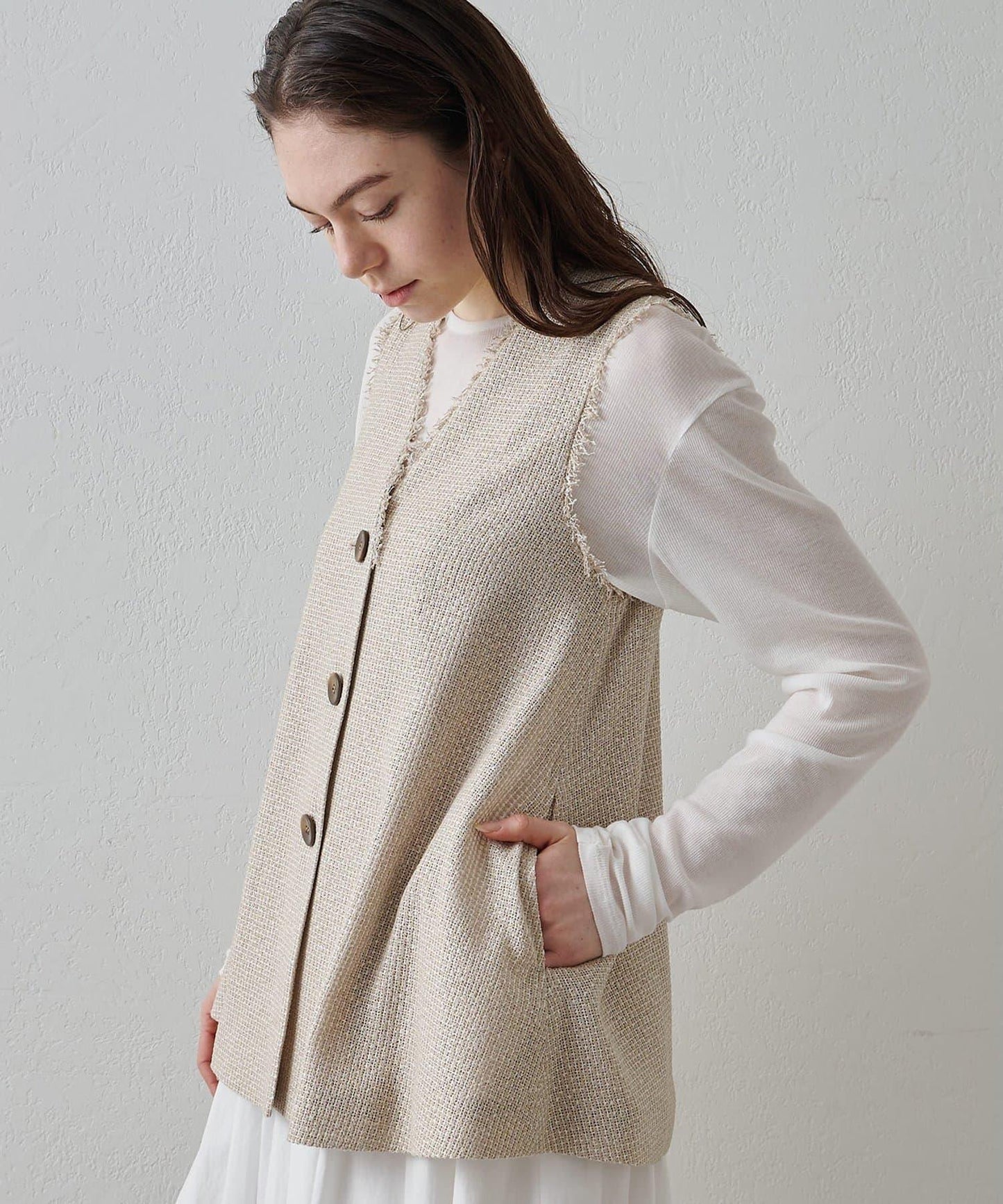 Drawing Numbers 飛白紋荷葉擺馬甲